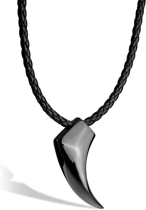 SERASAR Premium Leather Necklace Men | Stainless Steel Pendant | Secure Clasp | Three Colors | Jewelry Box Included