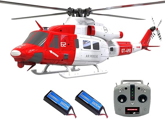 GOOSKY E2 UH-1Y RC Helicopter for Adults, 2.4GHz 6CH Dual Brushless Direct Drive Helicopter Model, with Lidar positioning, Adult for Beginners (RTF/Rescue Livery)