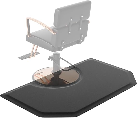 OmySalon Salon Mat for Hair Stylist 3x5x5/8'' Anti Fatigue Barber Floor Mat with Round Base, Salon Chair Mat for Hairdresser Standing, Barbershop Beauty Spa Styling Shampoo Equipment