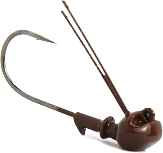 3-Pack Stealth HD Jig Head, Weedless Fishing Jigs with Fishing Hooks, Weighted Football Jig Hooks, Freshwater Jig Heads for Fishing