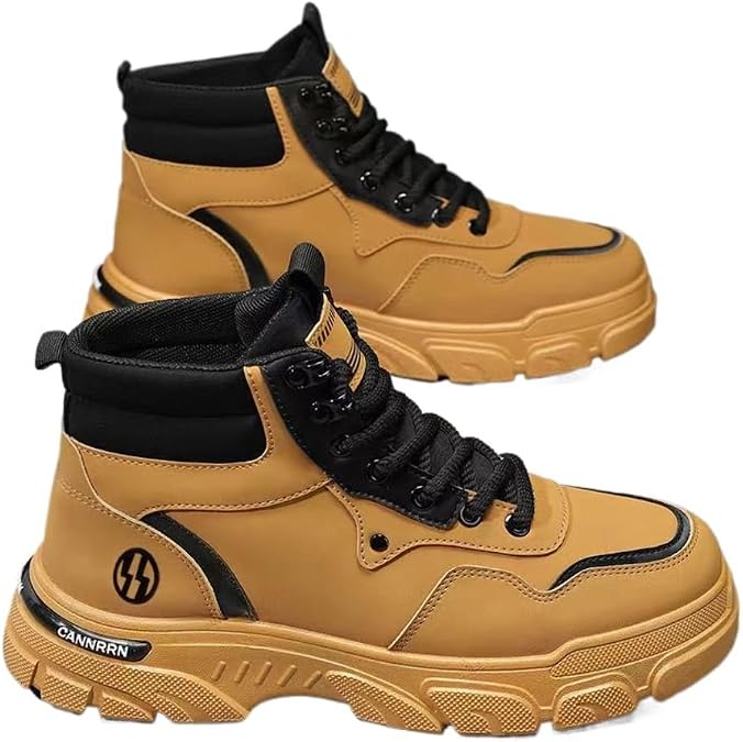 Men's Lace Up Hiking Boots, Casual Comfortable Hiking Shoes, Fashionable Non-slip Outdoor Sports Shoes for Men, Gym Best Walking Outdoor Sneakers