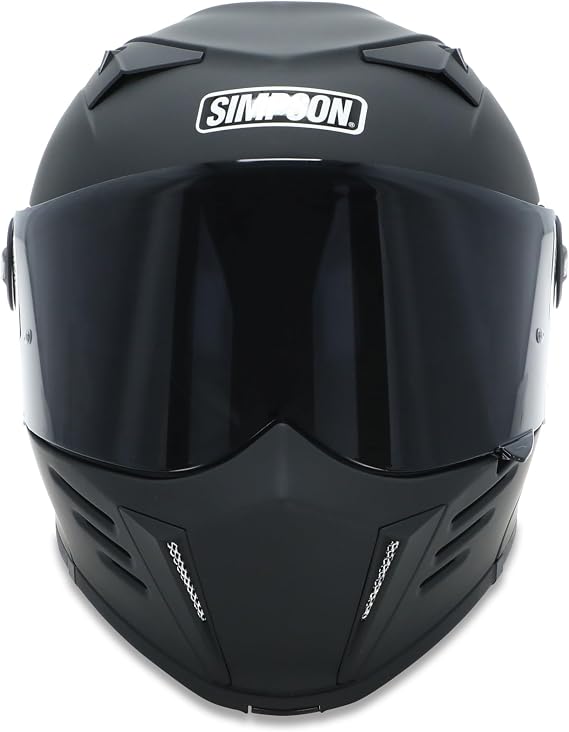 Simpson Mod Bandit Motorcycle Helmet - Flat Black - Medium | Modular Full-Face Helmet Clear Visor Shield DOT ECE Certified for Street, Cruiser & Touring Riders (M59M3)
