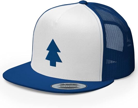 Gravity Falls Pine Dipper Premium Hat Embroidered Blue Flat Brim Hat Baseball Cap Adjustable Snapback