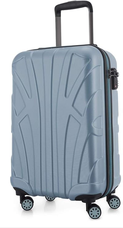 Suitline - Hand Luggage, Carry on Cabin Trolley, Hardshell Suitcase, 100% ABS, 55 cm, 34 liters, Pool Blue