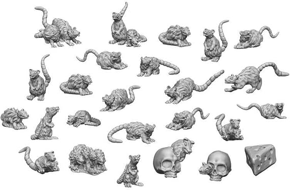 Green Stuff World for Models & Miniatures 3D Printed Set - Small Rats 3508