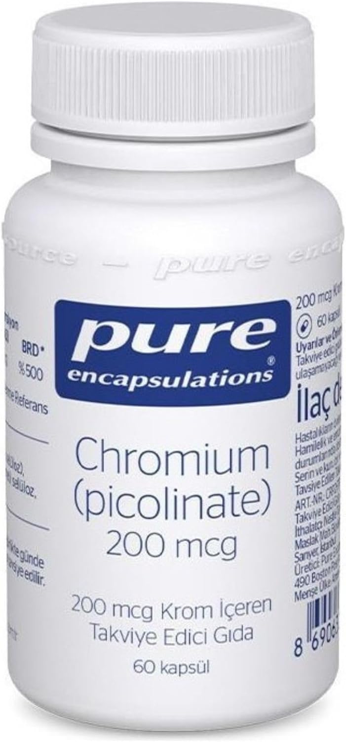 Pure Encapsulations Chromium Picolinate, 200 mcg, 60 Kapsül, Mineral Takviyesi