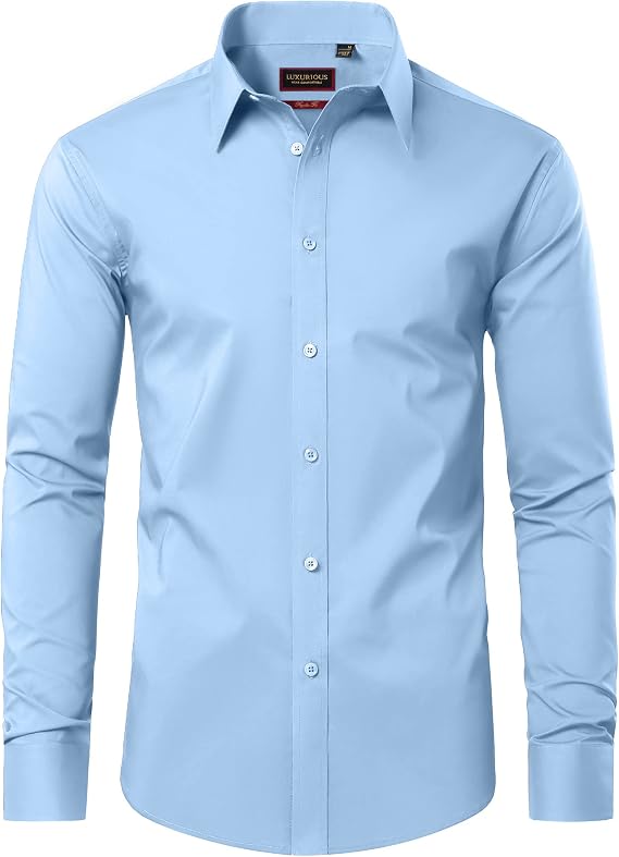 Lion Nardo Cotton Mens Dress Shirts Long Sleeve Wrinkle Free Business Casual Button Down Shirts Formal Shirts Big and Tall