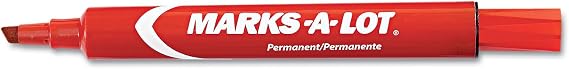 Avery 08887 Marks-A-Lot Large Chisel Tip Permanent Marker, Red, 12 Each/DZ