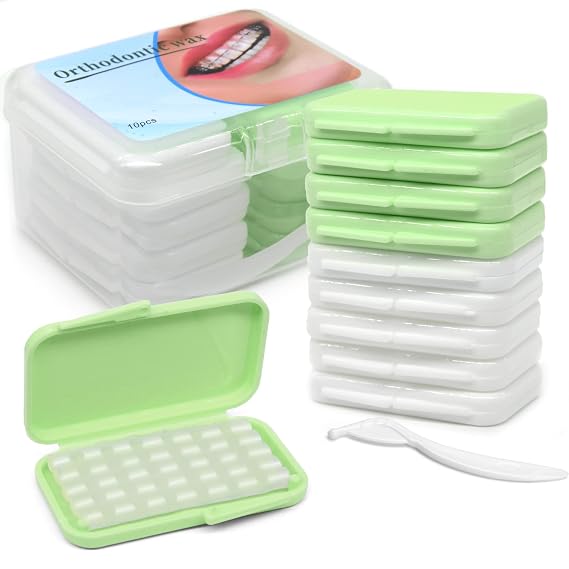 BVN Braces Wax Dental Wax: 10 Boxes Orthodontic Wax Strips, Braces Wax for Teeth, Ortho Wax for Braces, Tooth Wax, Mouth Wax, Oral Wax for Braces, Relief Wax for Braces Wearer Aligners Patients