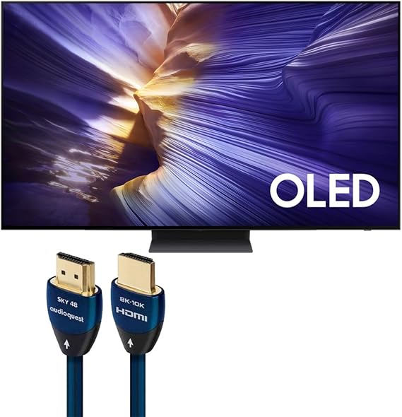 Samsung QN48S90FAFXZA S90F 48 Inch 4K OLED Smart TV with AudioQuest Sky 3m HDMI Cable