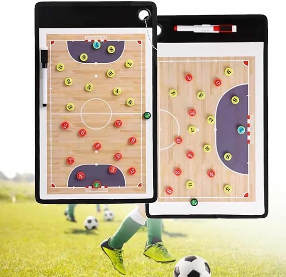 Magnetic Soccer Coaching Board, Futsal Tactics Clipboard, Double Sided Dry Erase Whiteboard, Portable Design for Competition Training Teaching Coaching