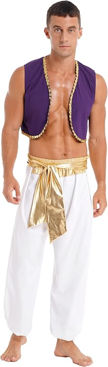 Men's Adult Arabian Prince Street Rat Costume Halloween Party Club Stage Performance Outfits
