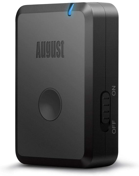 August MR250 Bluetooth 5.2 Transmitter – aptX Low Latency, 13H Playtime, Dual Link Wireless Audio Adapter with 3.5mm AUX for TV, PC, Stereo – Stream Music to 2 Bluetooth Headphones or Speakers – Black