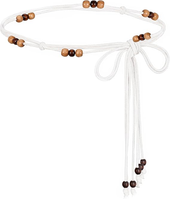 TeeYee Women Boho Waist Belt Narrow Braided Tassel Tie Skinny Rope
