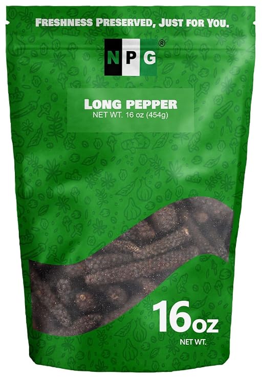 NPG Whole Long Pepper 16 oz, Piper Longum, Black Long Pepper