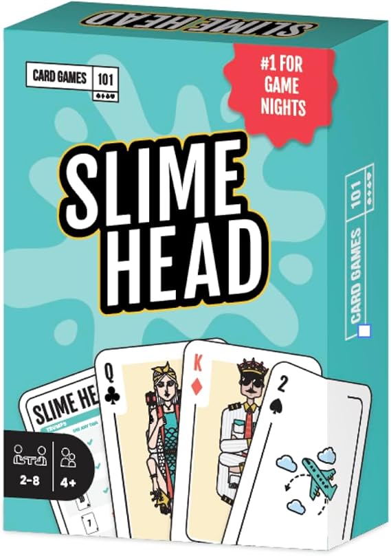 CardGames101 | Slime Head Card Game for Families & Kids | Ages 4+ | 2-4 Players | 10 MINS | Travel Card Game