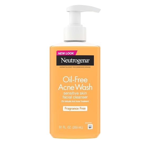 Neutrogena Oil Free Acne Face Wash, Fragrance Free, 9.1 fl oz