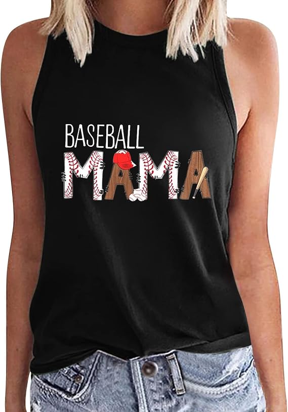 Women Casual Beach Tees 2024 Ladies FashionRound Neck Pullover Print Casual Vest Sleeveless T Shirt Summer