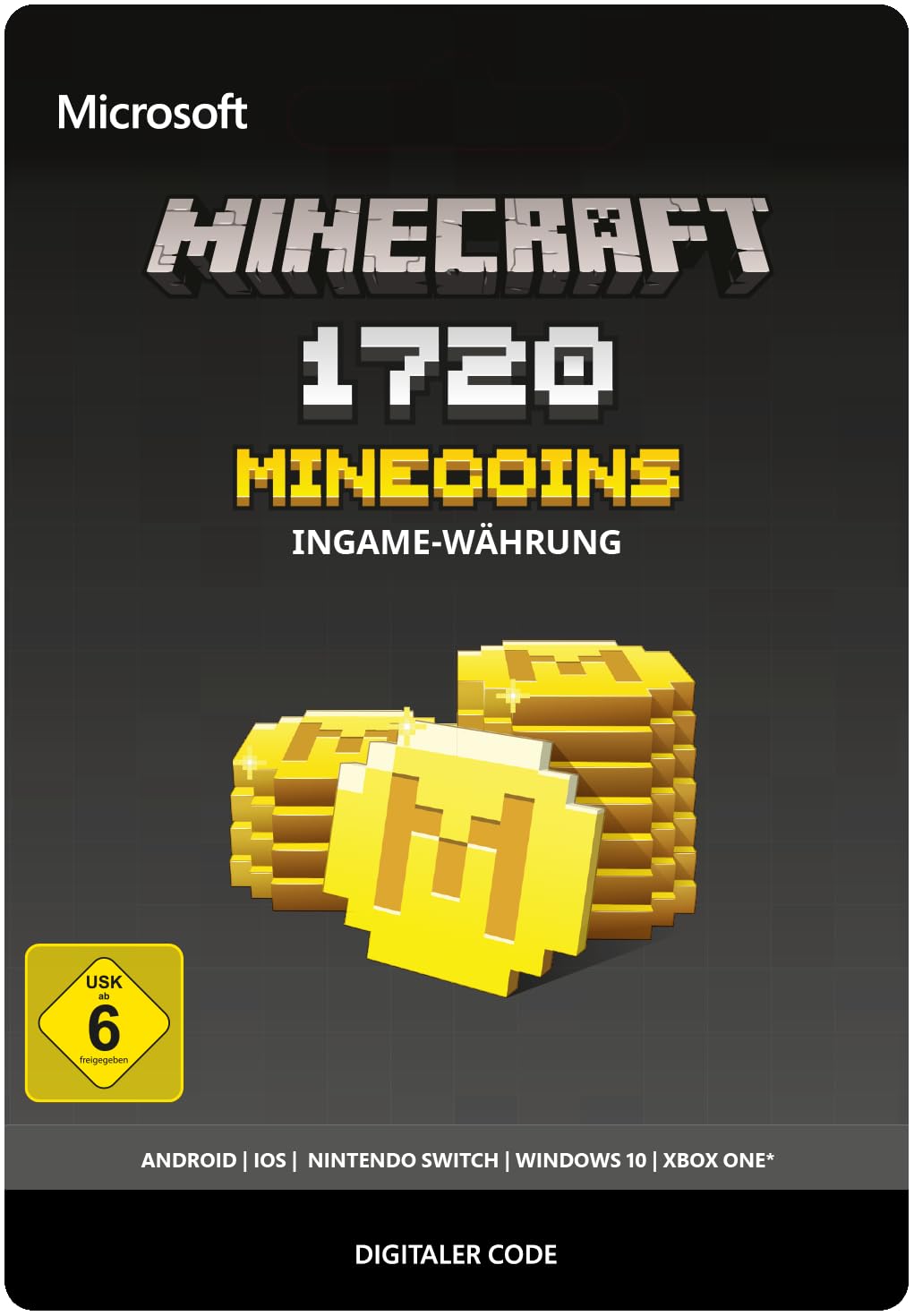 Minecraft: Minecoins Pack: 1720 Coins Console  PC  Mobile