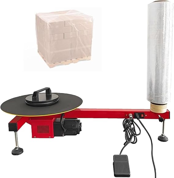 Electric Stretch Film Wrapping Bench Electric wrap-Around Film baler semi-Automatic Stretch Film Packaging Machine Carton Wrapping Machine Film Dispenser Wrap Machine