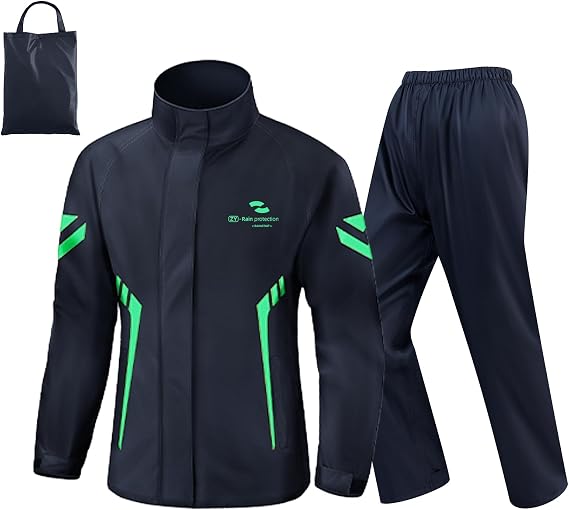 Rain Suit Waterproof Jacket and Trouser Suit for Men and Women Outdoor All-Sport Breathable Anti-storm Raincoat
