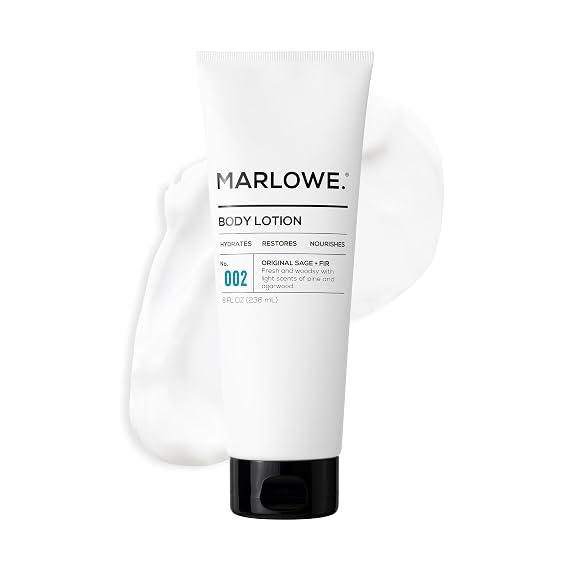 MARLOWE. Body Lotion for Men, Daily Moisturize, Sage + Fir, 8 oz Tube