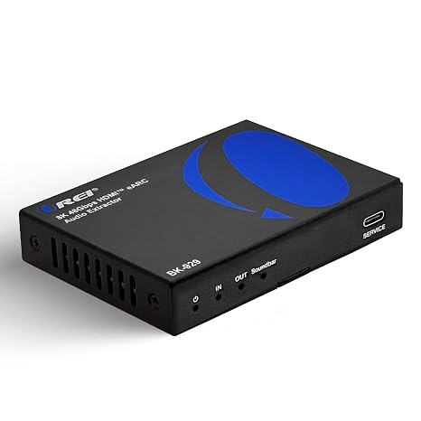 OREI 48Gbps HDMI eARC Audio Extractor Dolby Atmos DTS: X VRR ALLM HDCP 2.3