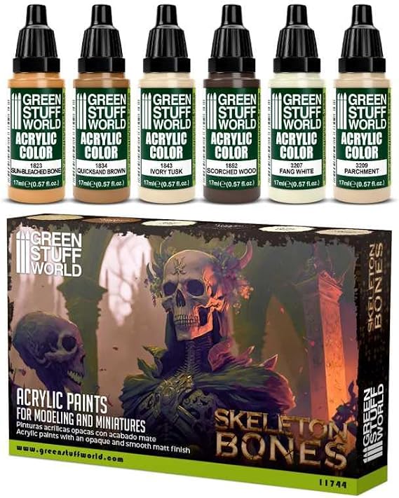 Green Stuff World for Models and Miniatures Paint Set Skeleton Bones 11744