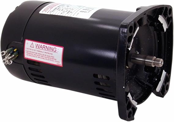 A.O. Smith Q3072 3/4 HP, 3450 RPM, 3.6/1.8 Amps, 1.65 Service Factor, 48Y Frame, three phase, ODP Enclosure, Square Flange Pool Motor