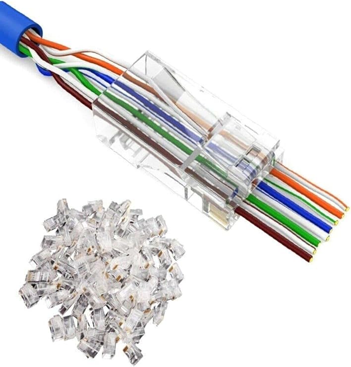 Alfais 4381 Yeni Nesil Delikli Cat6 Rj45 Konnektör Utp Jack (100 Adet)