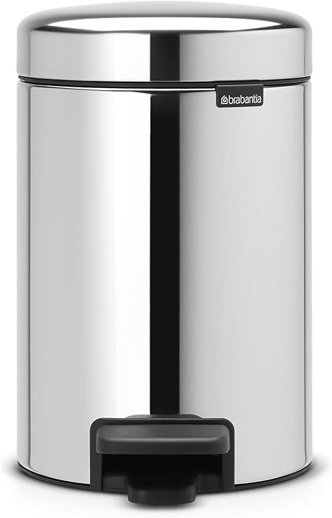 Brabantia NewIcon Pedal Bin, Brilliant Steel, 3L