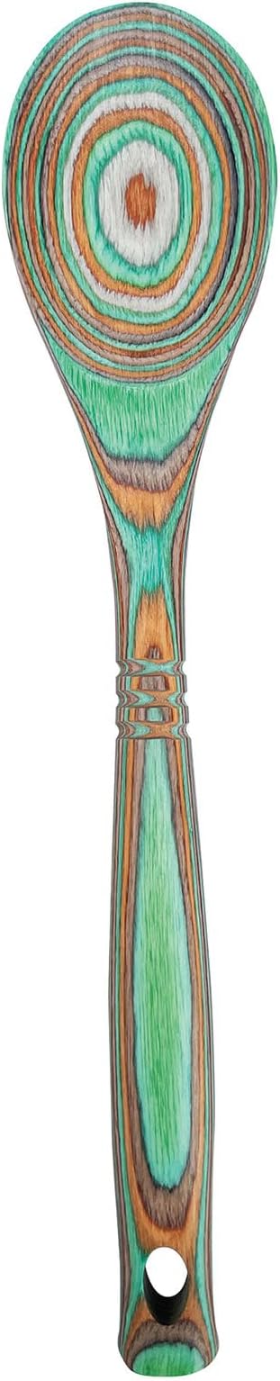 Island Bamboo Pakkawood 12-Inch Spoon, Mint
