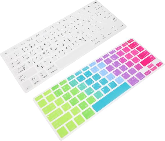 2pcs Air Keyboard Cover Arabic Keyboard Film Versatile Case Silicone Skin Typewriter Style Protection from Spills and Scratches