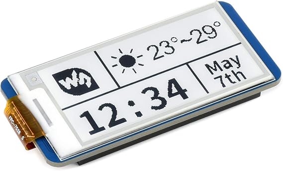 waveshare 2.13inch E-Ink Display HAT 250122 Pixels Black White Two Color E-Paper Module epaper Screen for Raspberry Pi Pico Microcontroller Board,Support Partial Refresh