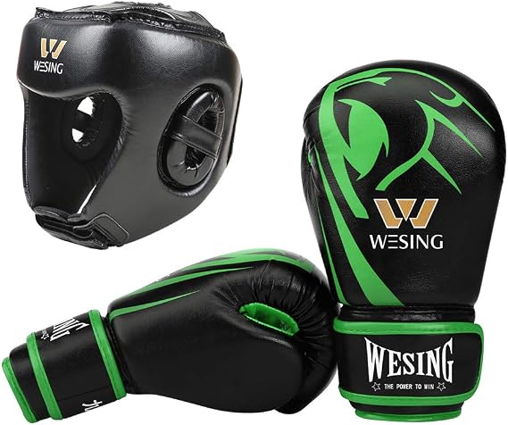 Wesing 6 oz Boxing Gloves for Kids with Headgear Boxing Protective Gear for Children...