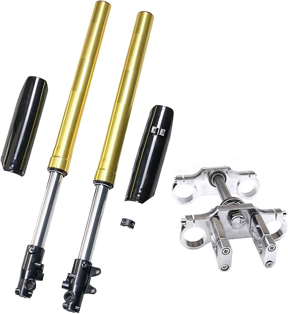 Complete 45mm/48mm Upside Down Front Fork Shocker and Triple Clamp Handlebar Riser Set for Pit Dirt Bike