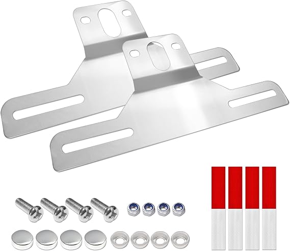 Aootf Trailer License Plate Bracket Holders, 2 Pack Chrome Stainless Steel