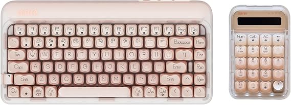 LOFREE DOT Foundation Mechanical Keyboard with Tri-Mode Wireless Numpad, 75% Rechargeable Hot-swappable Keyboards with 3 Types Connection for Windows, Mac OS/Pink GATERON Baby Racoon Switches