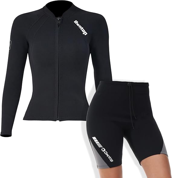Owntop Womens Wetsuit Top & Wetsuit Pants, 2MM Neoprene Keep Warm for Swimming Diving Surfing (Top XL, Shorts XL)