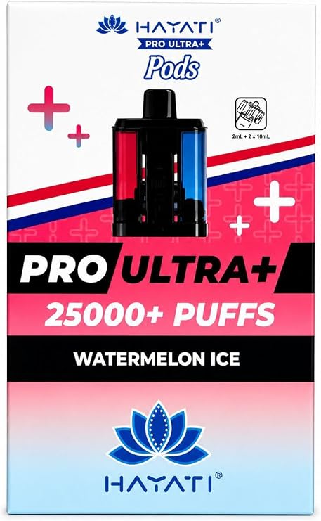 HAYATI Pro Ultra+ 25000+ Pods Watermelon Ice – Refillable Pod System Long Lasting & Easy Install