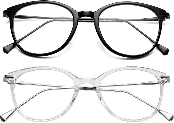 COASION Vintage Round Clear Glasses Non-Prescription Eyeglasses Frames for Women Men