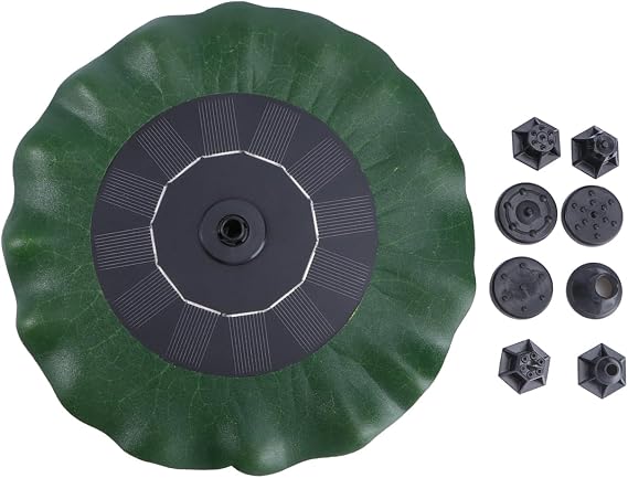 DOITOOL Solar Fountain Pump Lotus Leaf Floating Solar Powered Water Pump for Garden Pond Bird Bath Outdoor Water Circulation 7.87X7.87X1.65 Inches