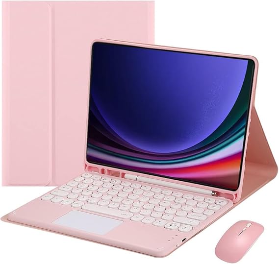 Keyboard Case for Samsung Galaxy Tab S6 Lite 10.4" 2024/2022/2020- Multi-Touch Trackpad, Detachable Wireless Keyboard Folio Tablet Case,Pink