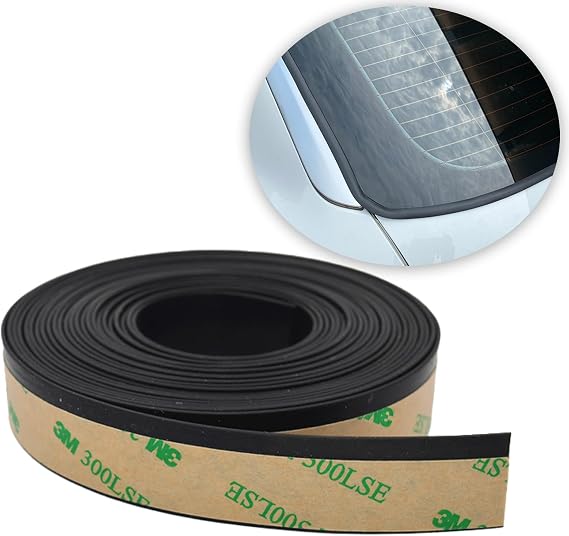 16.5FT/5M Car Windshield Seal Strip,Rubber Sealing Strip Trim,Rubber Weather Strip for Car Front Rear Windshield/Sunroof/Sliding Doors/Windows,Car Exterior Accessories(Black)