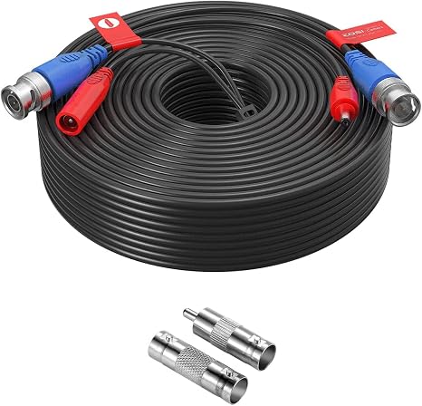 ZOSI 100ft(30M) All-in-One CCTV Video Power Cables,BNC Extension Security Wire Cord for 2MP,1080P,960H,960P,720P Video Surveillance Camera DVR System with BNC RCA Connector