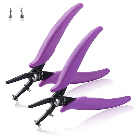SPEEDWOX 2pcs Metal Hole Punch Pliers 1.5mm & 1.8mm Long Jaw