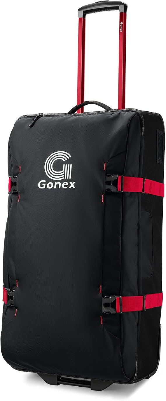 Gonex Rolling Duffle Bag with Wheels, Water-Repellent Nylon, 30 in, Black