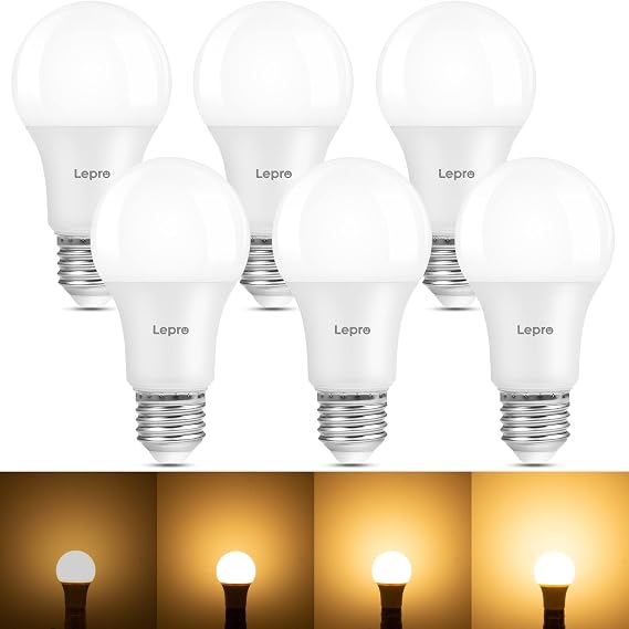 Lepro Dimmable E27 Screw Bulb, Warm White 2700K, 800LM, 7W=60W, 6pcs [Energy Class E]