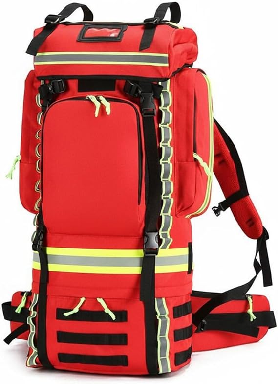Wildfire Backpack Waterproof Detachable Emergency Pack MOLLE System Rucksack for Firefighters, Emergency Medical Backpack, Array, Red