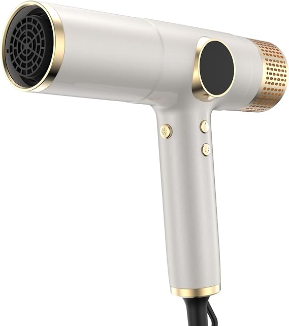 Dual Voltage Travel Hair Dryer with Diffuser - Professional High-Speed Ionic Blow Dryer for Women, White, HD01